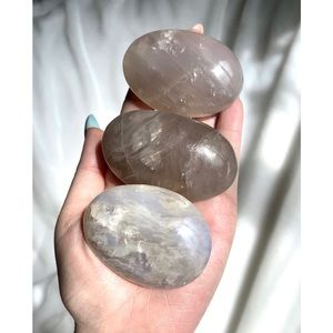 Blue Rose Quartz palm stones